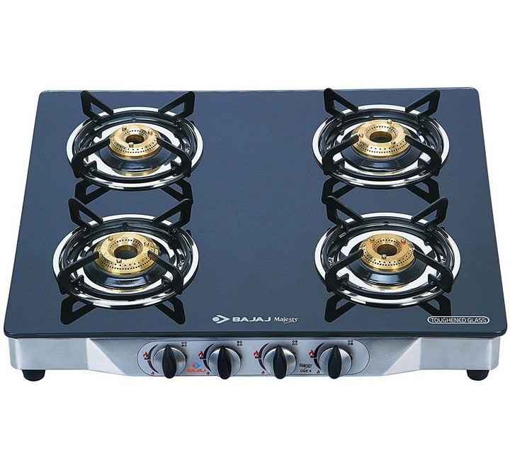 Bajaj  Stainless Steel Radiant Glass Top 4 Burner Gas Stove Cgx4 (Multicolour) (450091 CGX4SS)